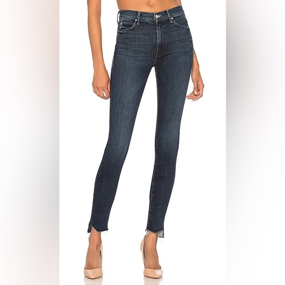 MOTHER The Stunner Ankle Step Fray Blue Sz 30 Raw Hem Jeans - Picture 2 of 9